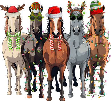 Horse Christmas Lights Holiday Season Xmas Women's T-Shirt