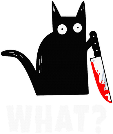 Halloween Costume Murderous Cat Bloody Knife Button