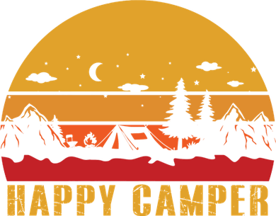 Happy Camper Retro Sunset Camping Women's T-Shirt