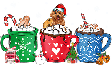 Hot Chocolate S Winter Mug Poodle Cream Christmas Gift Visor