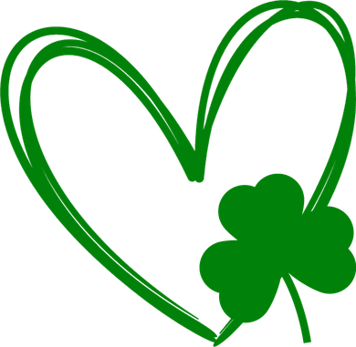 Heart Clover St Patrick's Day Button