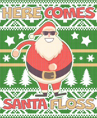 Here Comes Santa Floss Ugly Christmas Sweater Women's Hoodie