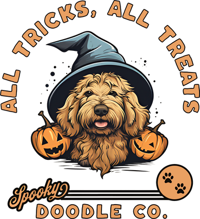 Halloween Dog All Tricks All Treats Spooky Doodle Co Golf Towel