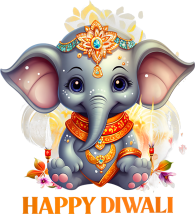 Happy Diwali Cute Elephant Tumbler