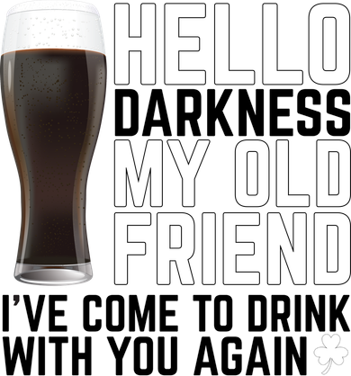 Hello Darkness My Old Friend Funny Drinking Doggie Tank