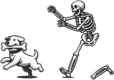 Halloween Dog Funny Skeleton Skeleton Chasing Dog Sweatshirt