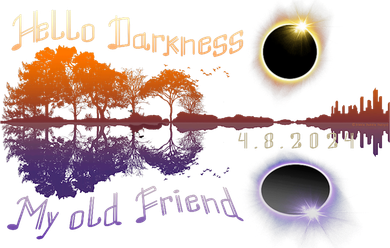 Hello Darkness My Old Friend Solar Eclipse Trending Design Button