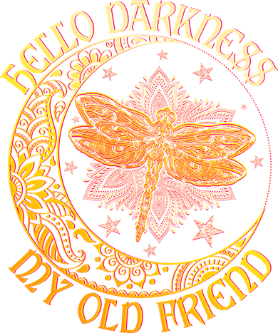 Hello Darkness My Old Friend Dragonfly Moon Button