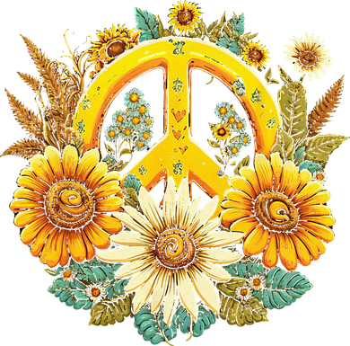 Hippie Daisy Peace Sign Retro Flower Sunflower Lovers Kids Long Sleeve Shirt