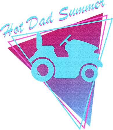 Hot Dad Summer Funny 80s Retro Riding Lawn Mower Ornament