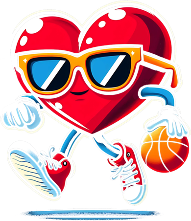 Heart Dunking Valentines Day For Basketball Lovers Gift Women's T-Shirt