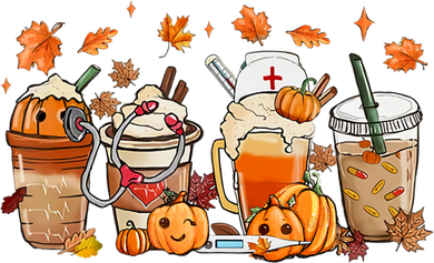 Happy Fall Coffee Latte Cups Stethoscope Nurse Mousepad