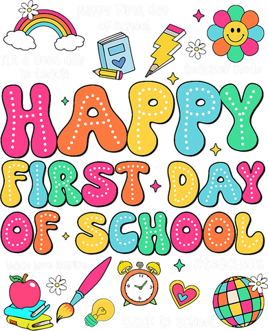 Happy First Day Of School Teacher 1st Back To School Button