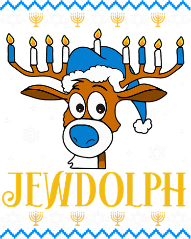 Hanukkah Gets A Humorous Touch With The Funny Jewdolph Ugly Sweater Featuring A Golf Towel