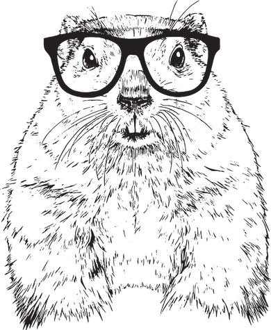 Hipster Groundhog In Nerd Glasses Animal Button