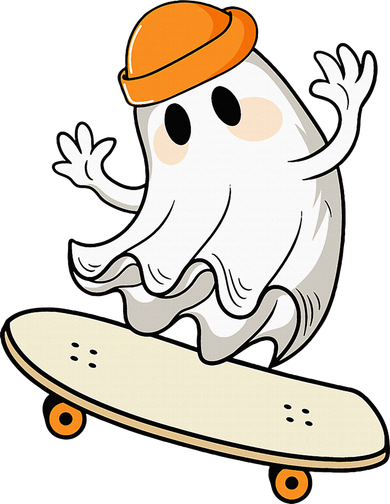 Halloween Ghost Skateboard Halloween Skateboarding Women's Hoodie