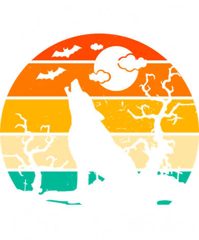 Happy Howl A Ween Halloween Wolf Retro Doggie Tank