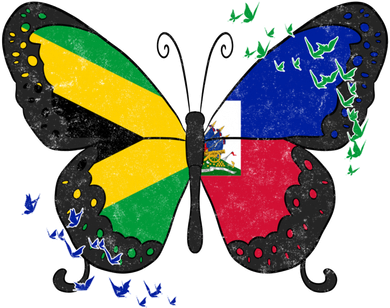 Haiti Haitian America Jamaica Caribbean Combo Butterfly Dna Gift Coaster