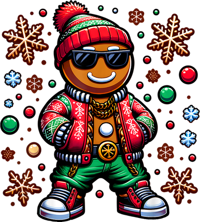 Hip Hop Gingerbread Man Xmas Funny Christmas Ornament