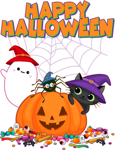 Cute Happy Halloween Friends Women's Long Sleeve Shirt
