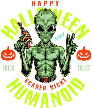 Happy Halloween Humanoid Alien Trick Or Treat Long Sleeve Shirt