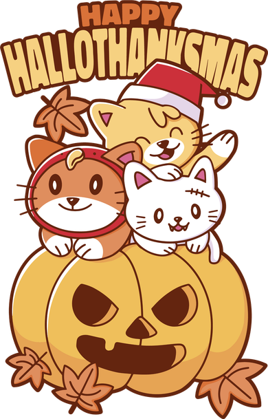 Happy Hallothanksmas Holiday Cats Kids Sweatshirt