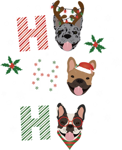 Ho Ho Ho French Bulldogs Christmas Frenchie Cute Dog Holiday Gift Coaster