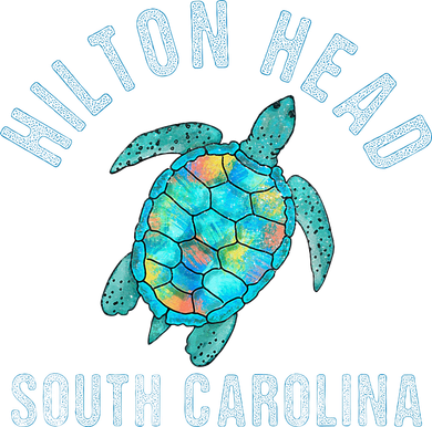 Hilton Head SC Beach Design Sea Turtle Illustration Gift Kids Sweatshirt