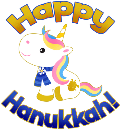 Happy Hanukkah Unicorn Santa Hat