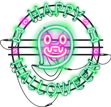 Happy Halloween Neon Sign Women's Long Sleeve Shirt