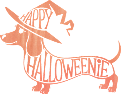 Happy Halloweenie Weiner Dog Cute Dachshund Witch Hat Women's Long Sleeve Shirt