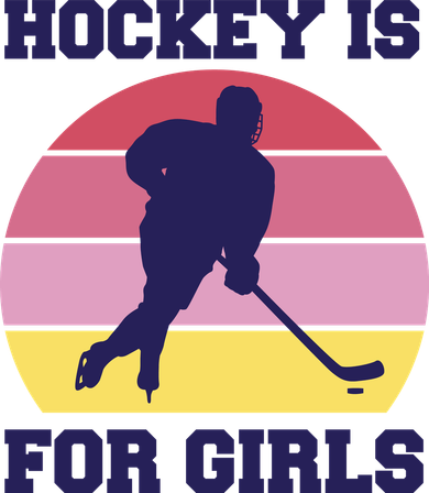 Hockey Is For Girls Retro Sunset Women's Dry Zone Grid Polo