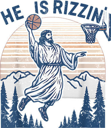 He Is Rizen Funny Easter Basketball Jesus Button