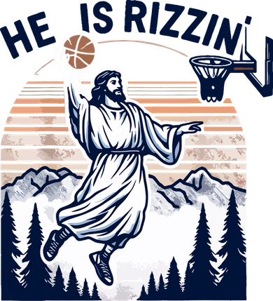 He Is Rizzin Basketball Jesus Retro Easter Christian Women's Long Sleeve Shirt