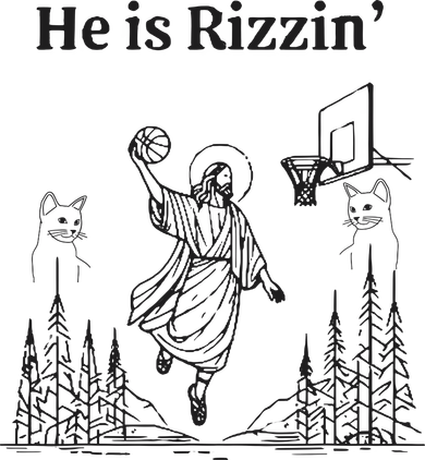 He Is Rizzin Funny Basketball Retro Christian Religious Beanie