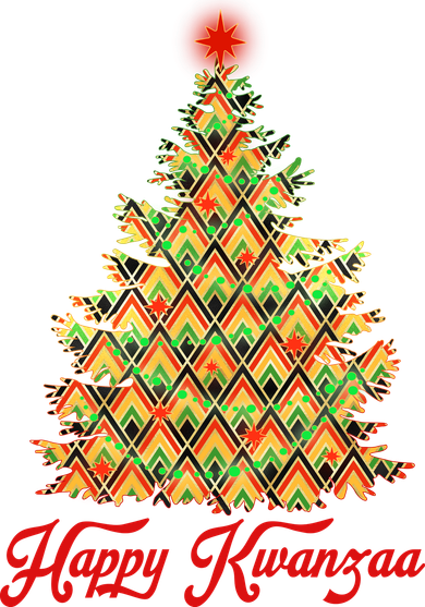 Happy Kwanzaa Pattern Christmas Tree Santa Hat