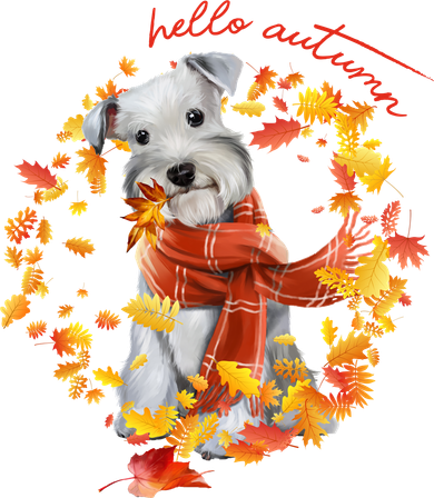 Hello Autumn Cute Dog Kids Long Sleeve Shirt