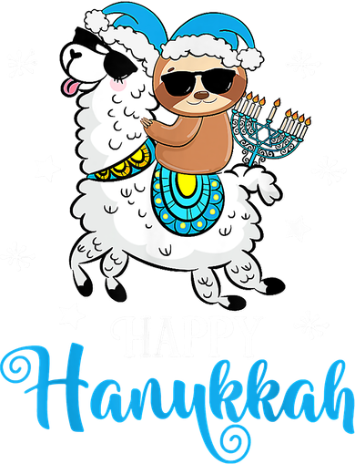 Hanukkah Llamakah Llama Sloth Happy Hanukkah Chanukah Toddler Hoodie