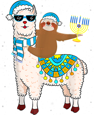 Hanukkah Llamakah Llama Sloth Happy Hanukkah Chanukah Christmas Xmas Toddler Hoodie