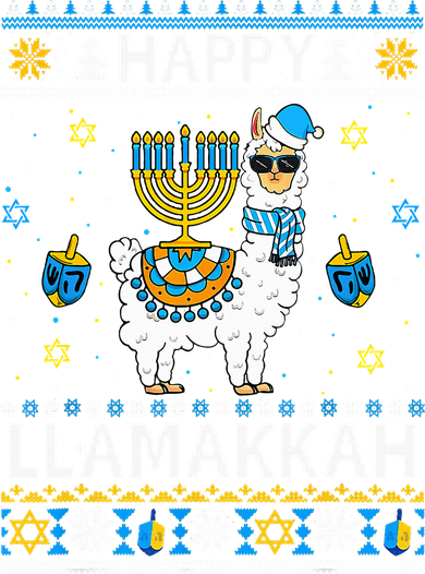 Happy Llamakkah Llama Alpaca Hanukkah Ugly Sweater Chanukah  Kids Sweatshirt