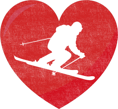 Heart Lover Skiing Gift Valentines Day Cute Gift Coffee Mug