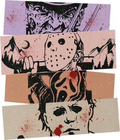 Horror Movie Halloween Scream Jason Spooky Halloween Character Groovy Retro Kids T-Shirt