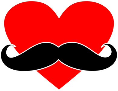 Heart Mustache Funny Valentine's Day Logo Women's Hoodie