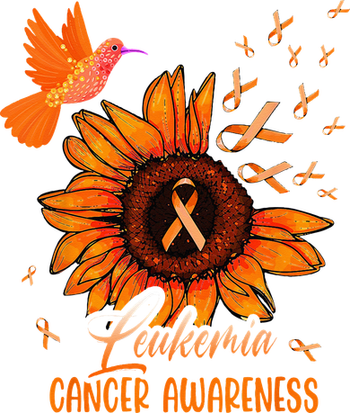 Hummingbird Orange Sunflower Leukemia Cancer Awareness Women's Long Sleeve Shirt