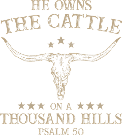 He Owns The Cattle On A Thousand Hills Psalm 50 Vintage Cow Bucket Hat