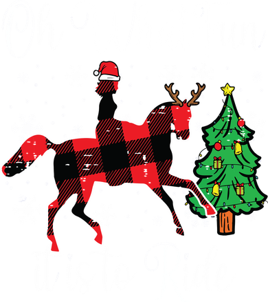 Horse Oh What Fun It Is To Ride Christmas Xmas Girls Women Doggie Tank