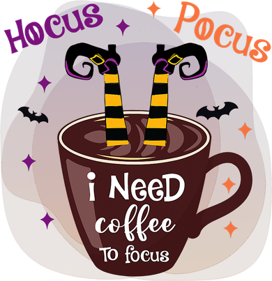 Hocus Pocus I Need Coffee To Focus Funny Halloween Costume Women's T-Shirt