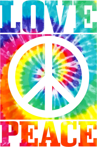 Hippie Peace Love Sign Tie Dye Vintage Retro Women's Dry Zone Grid Polo