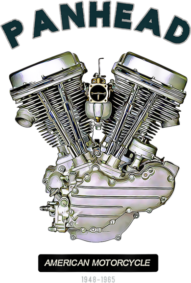 HD PanHead Retro VTwin Engine Motorcycle 48 65 Biker Gear Kids Hoodie