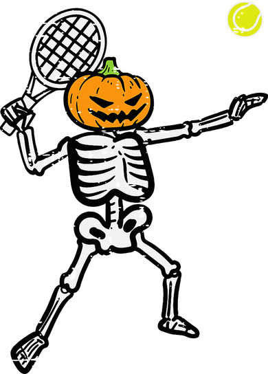 Halloween Pumpkin Skeleton Tennis Costume Women's T-Shirt